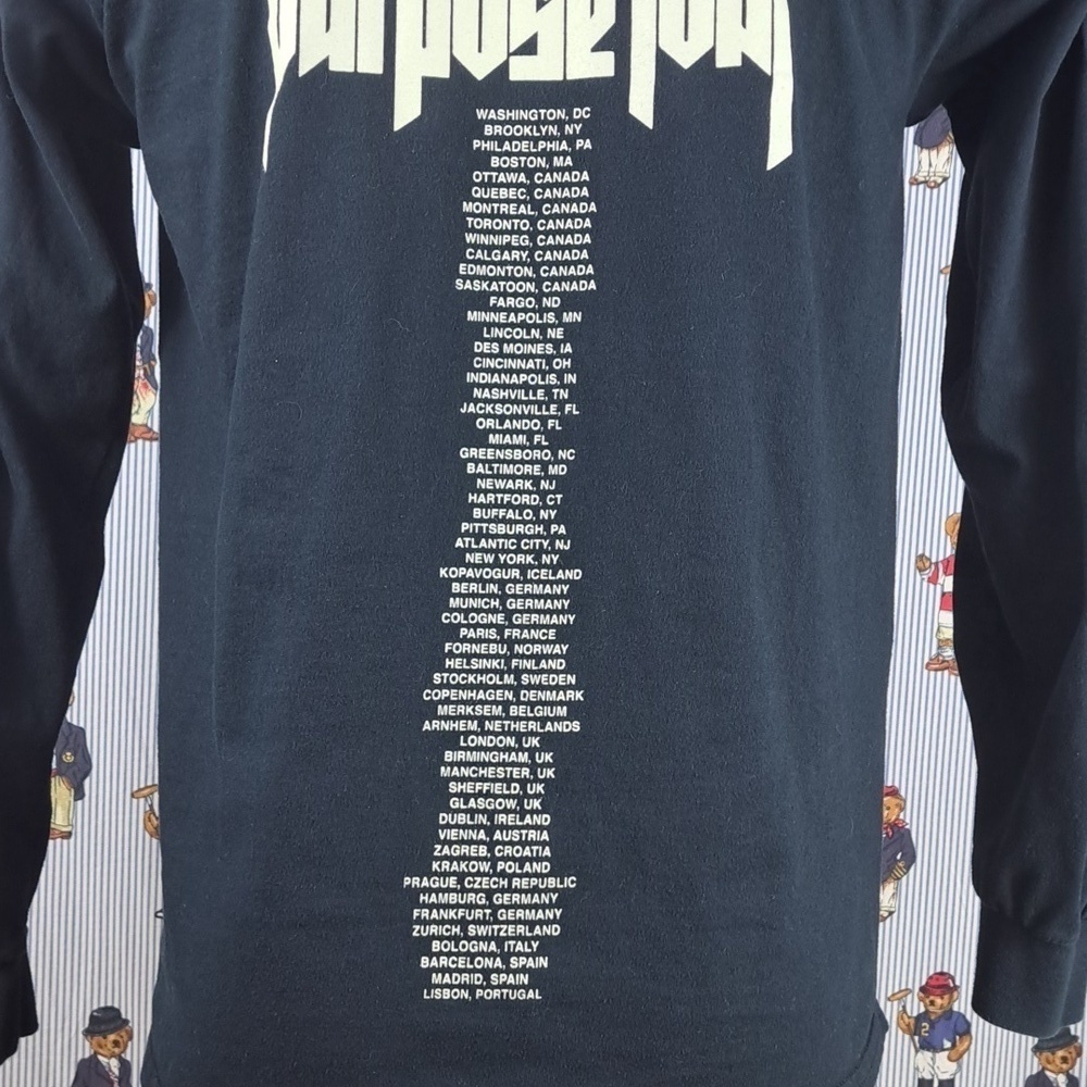 Justin Bieber Purpose Tour double-sided double sleeve graphic black LG t-shirt - Picture 7 of 9